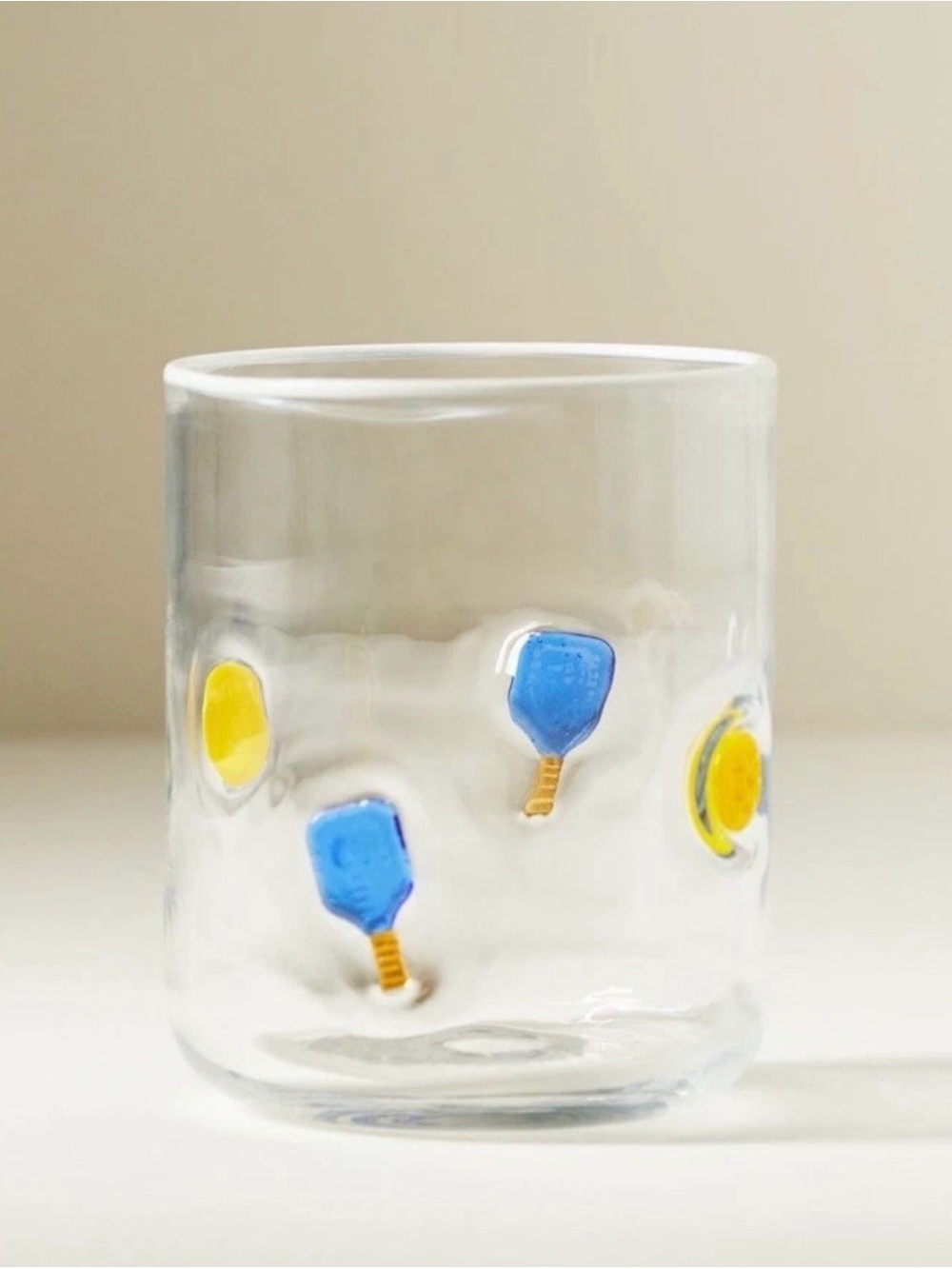 NWT Anthropologie Icon Juice Glass, Pickleball, Sold Out!